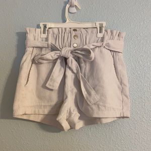 Wild Honey White Corduroy Shorts